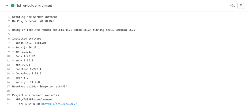 Light mode logs screenshot