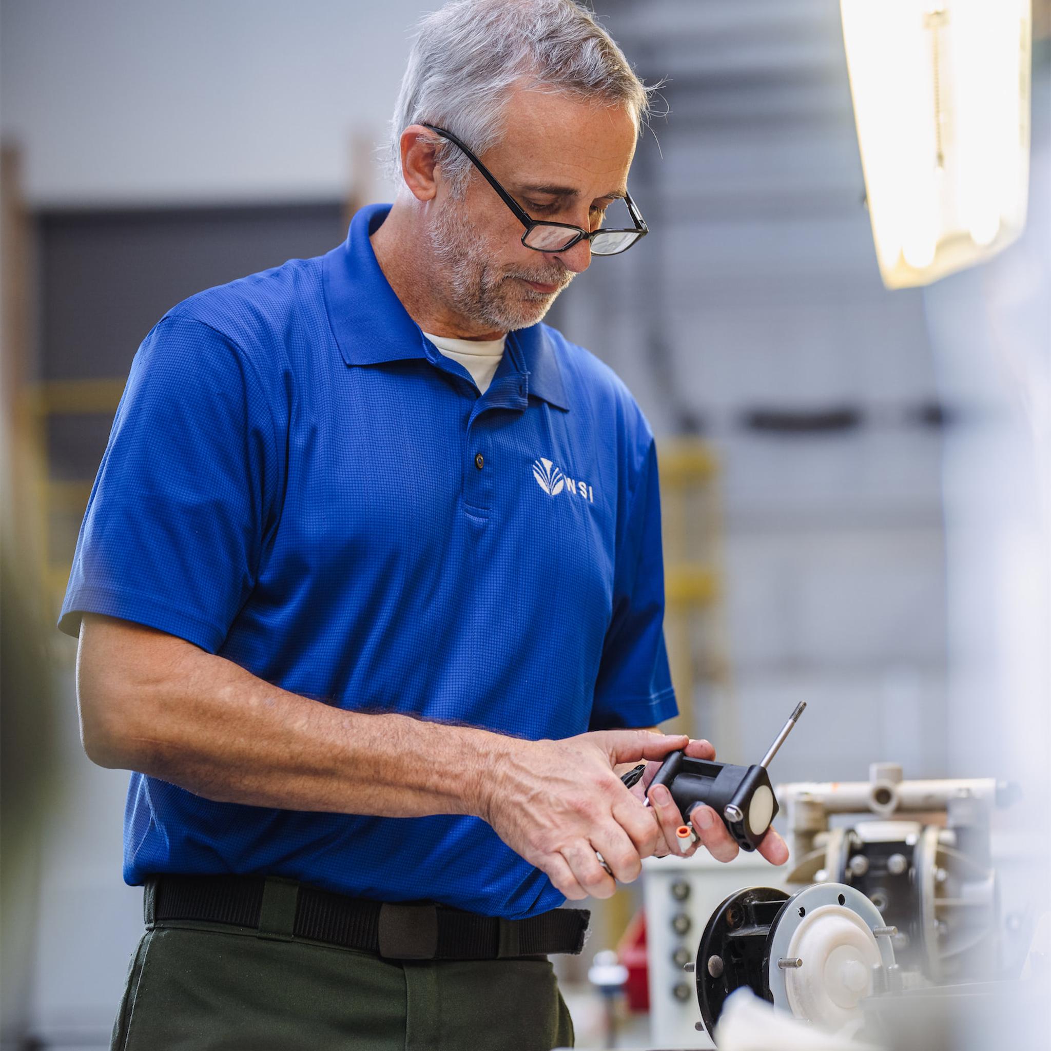 WSI team member in laboratory