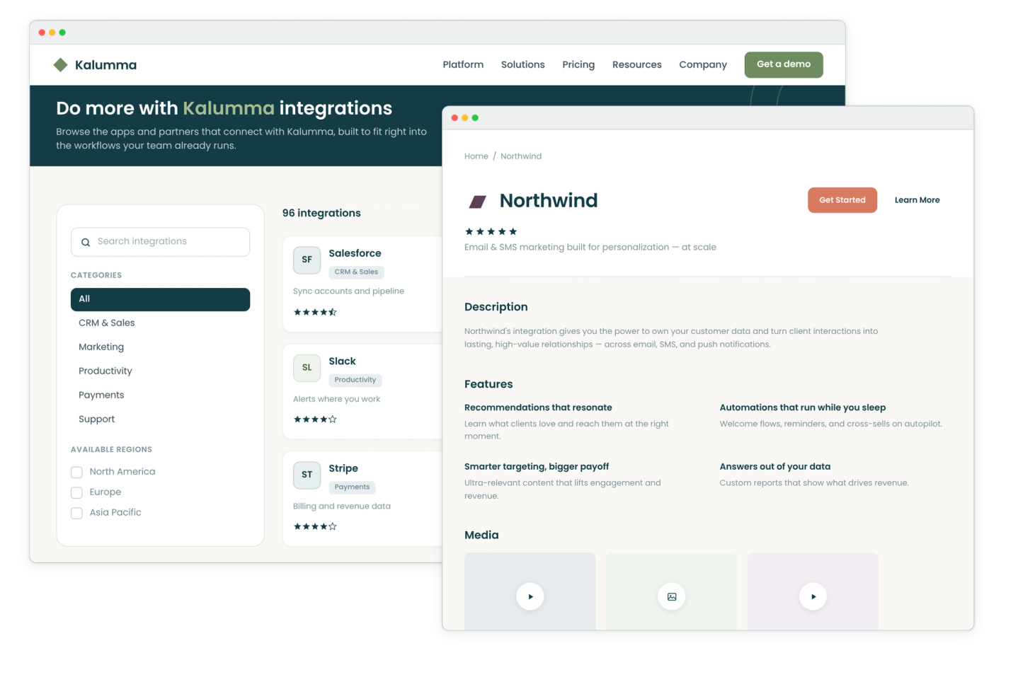 Public marketplace and listing collage