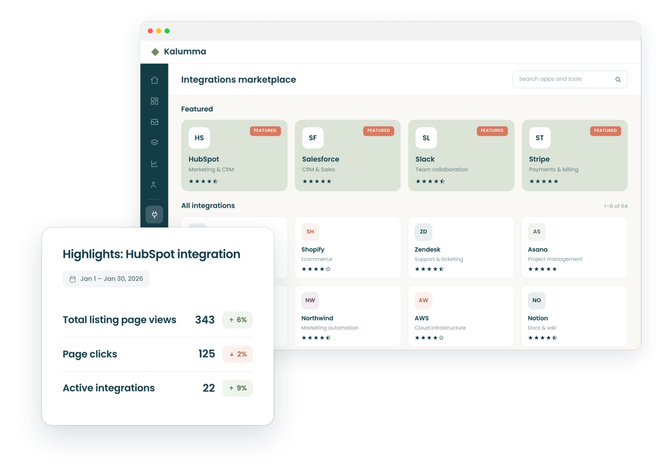 Featured in-app marketplace listings