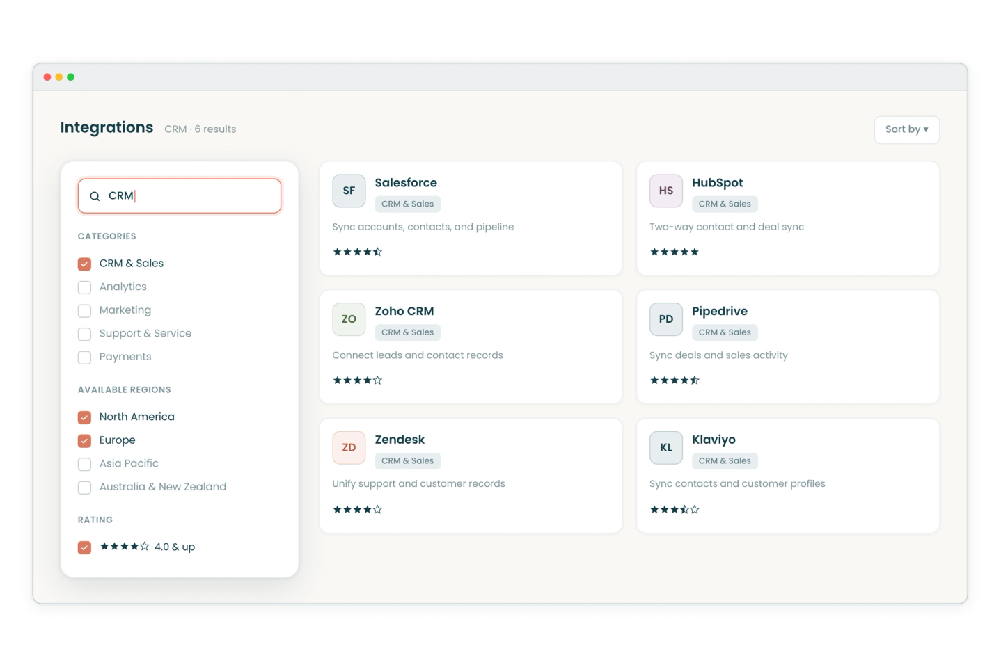 search and filter bar on public marketplace