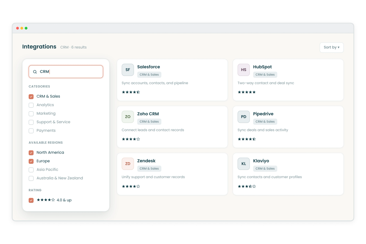 search and filter bar on public marketplace