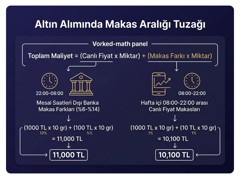 Zamanlama kadar alım yapılan saatin me platform makas aralığının maliyete etkisini açıklayan şema.