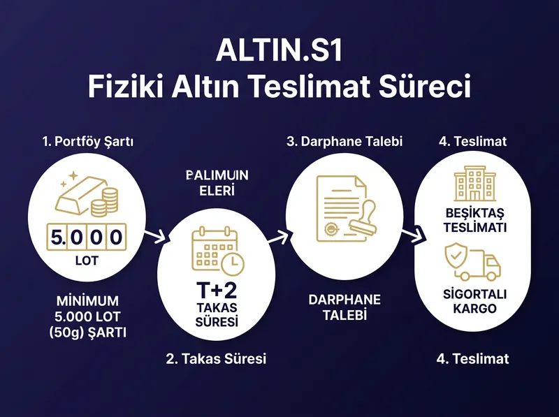 ALTIN.S1 sertifikasını fiziki külçe altına dönüştürme sürecinin adım adım rehberi.