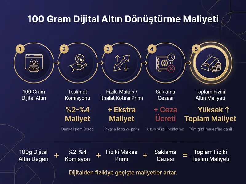 Bankadan fiziki altın çekim maliyetleri ve gizli komisyon hesabı