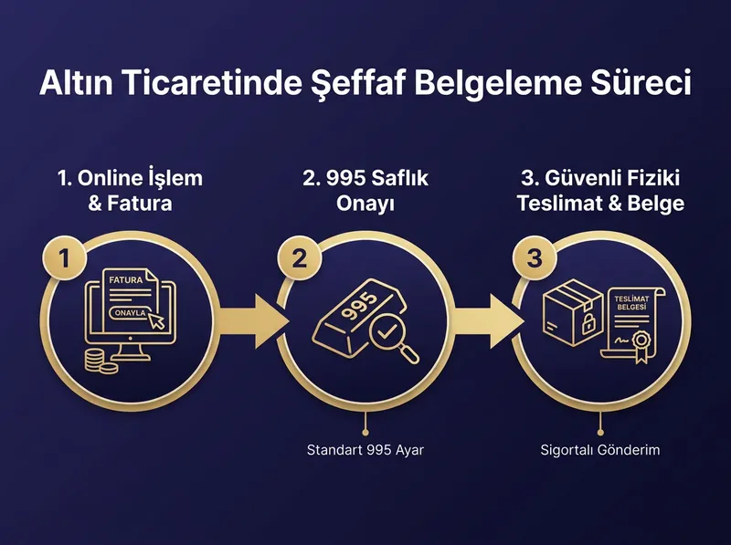 Pars Global Gold'un belgelenmiş online altın işlemleri ve fiziki teslimat güvencesi.