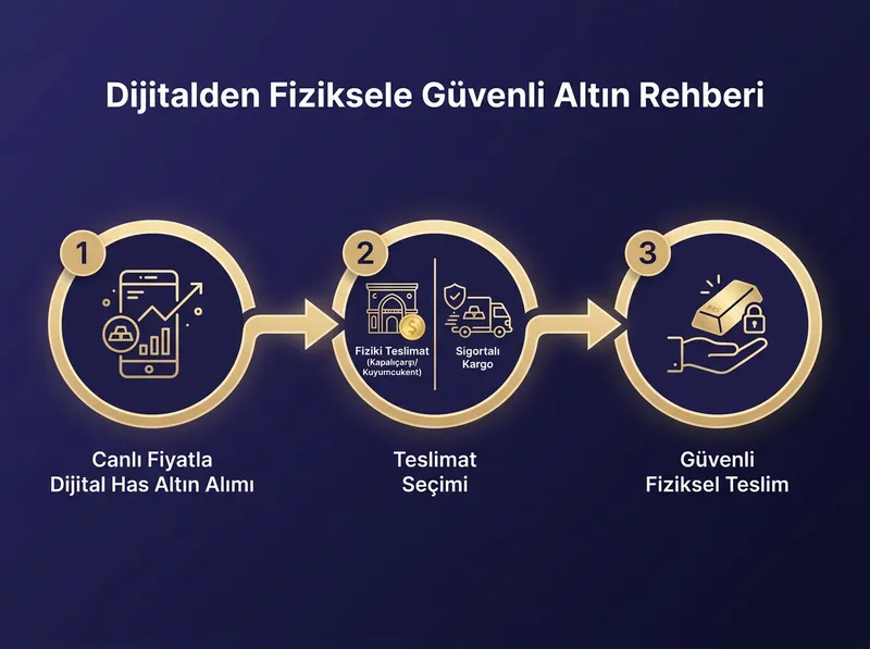 Pars Global Gold ile 995/1000 saflıkta has altın alımı ve fiziki teslimat sürecinin adımları