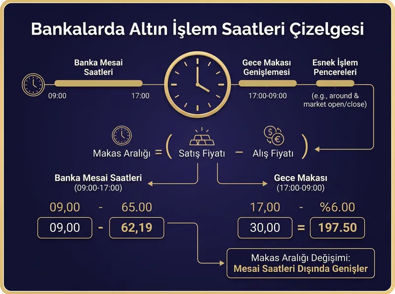İşlem saatlerine göre alım-satım makas aralığının değişimini gösteren saat bazlı grafik.