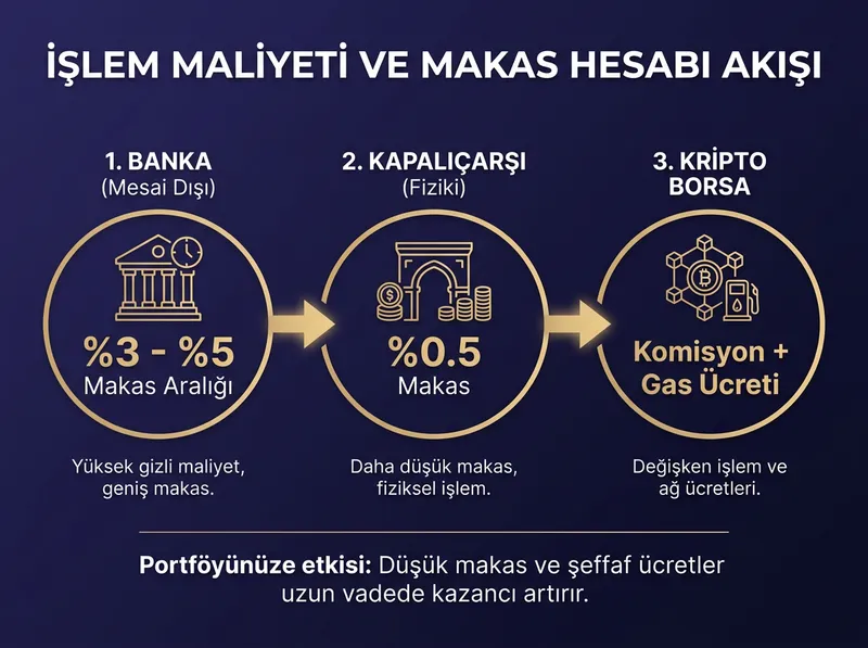Farklı alım-satım kanallarındaki makas oranları ve gizli anlatımlar.