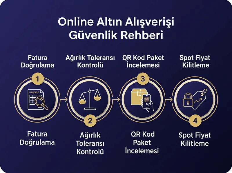 İnternetten hediye altın alırken dikkat edilmesi gereken fatura, tolerans ve sertifika kontrol adımları.