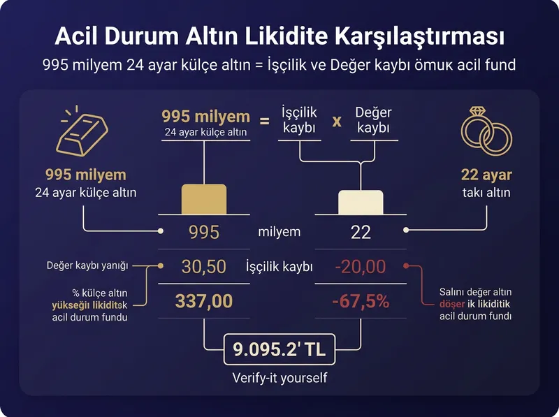 Acil durum birikiminde milyem ve işçilik kaybı yaşamamak için doğru altın türü seçimi rehberi.