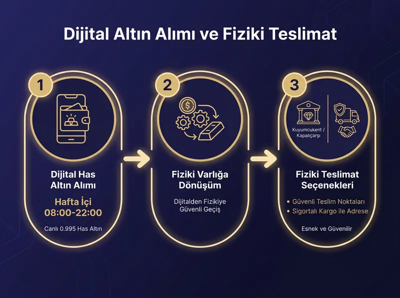 Pars Global Gold dijital altın hesabı ve fiziki teslimat akışı.