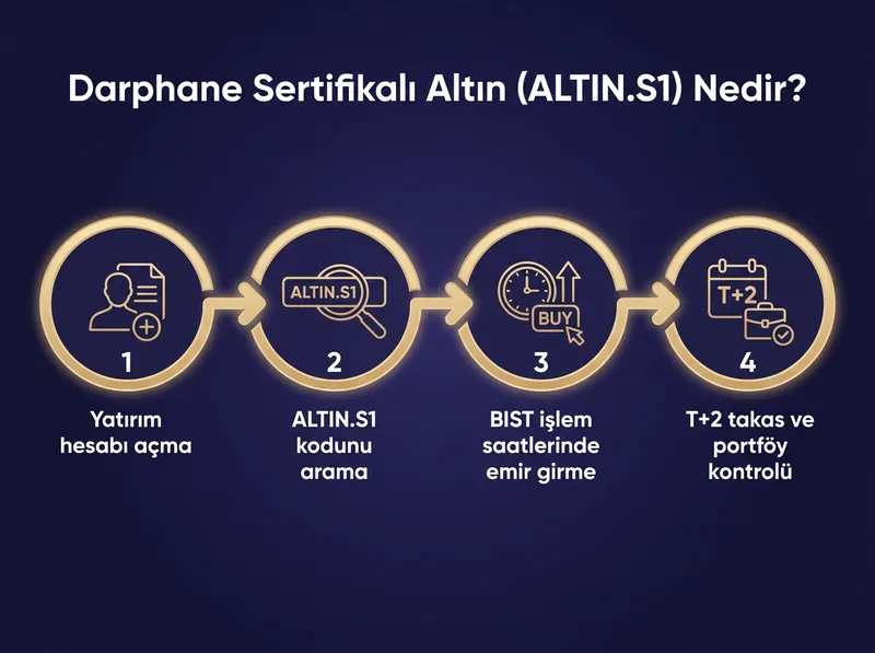 Borsa İstanbul üzerinden ALTIN.S1 sertifikası alım adımları kılavuzu.