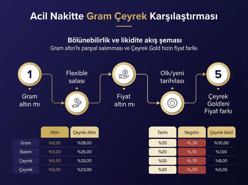 Parçalı bozdurma kolaylığı ve eski tarih fiyat farkı riskinin karşılaştırmalı görünümü