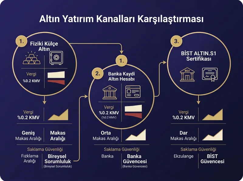 Yeni başlayanların doğru yatırım kanalını seçmesine yardımcı olan karşılaştırmalı infografik.