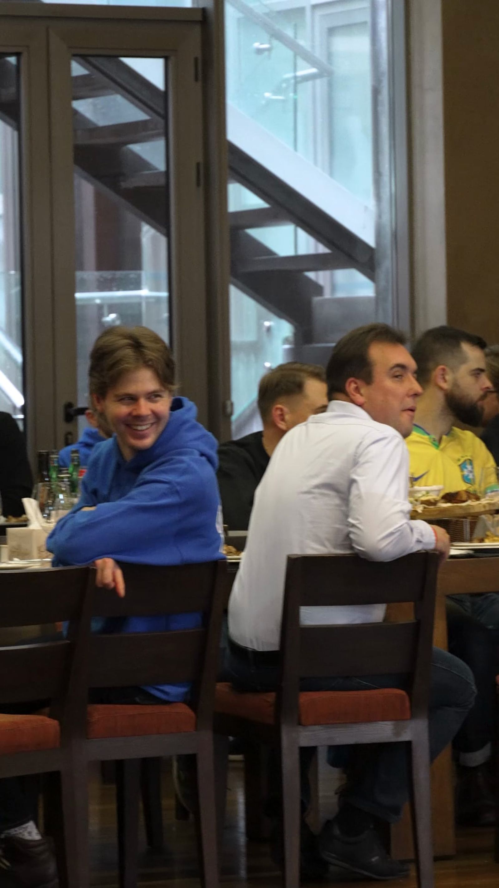 Still from the Chainstack event video: guests at the table