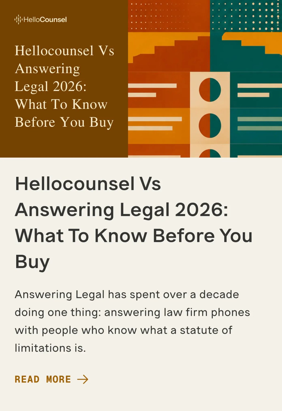 HelloCounsel vs Answering Legal: Which One Fits Your Firm?