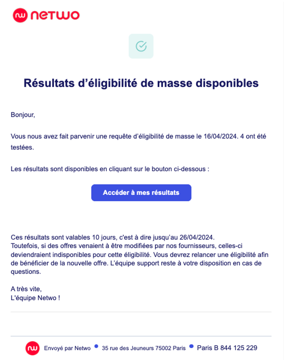 Illustration : 4. Consultez vos résultats d’éligibilité