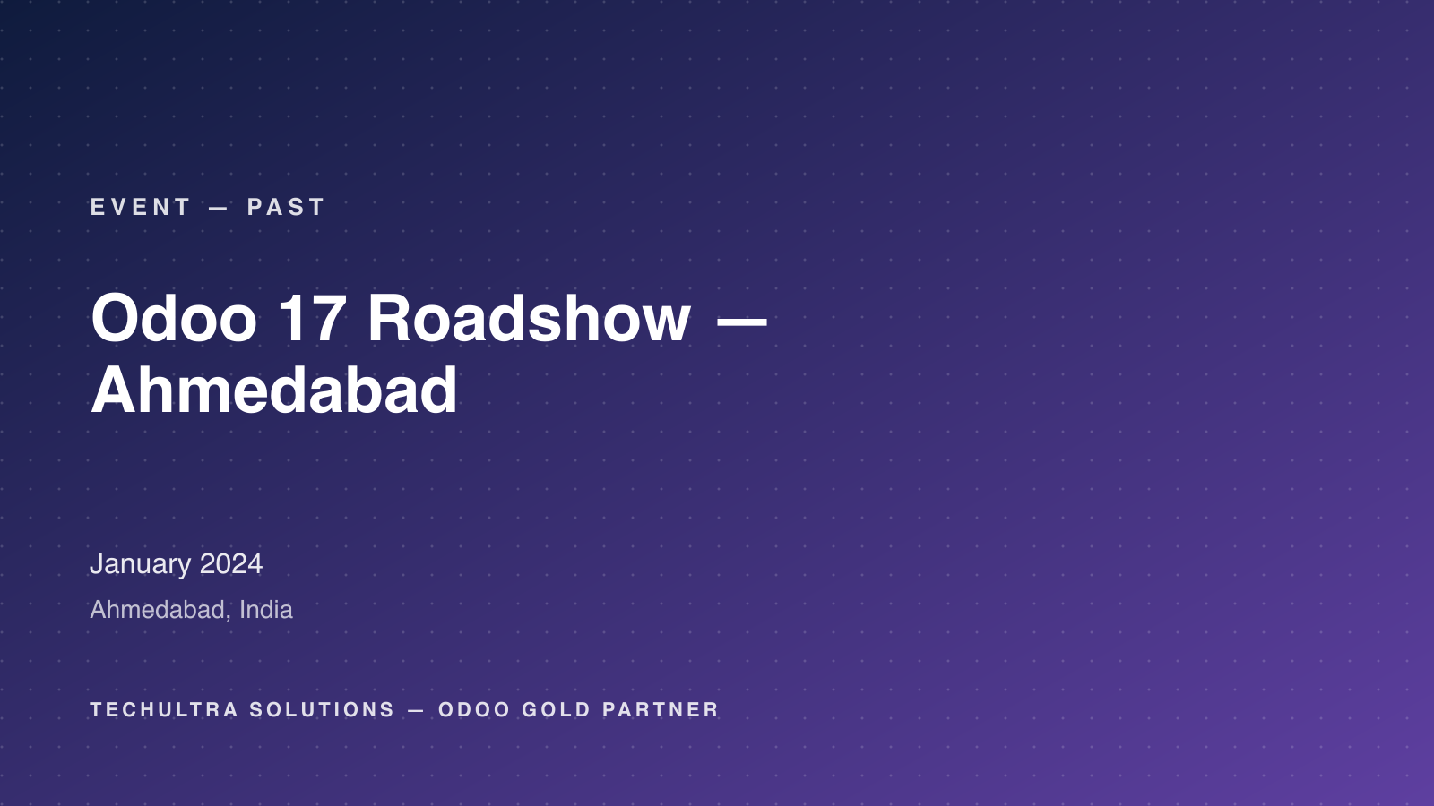 Odoo 17 Roadshow — Ahmedabad