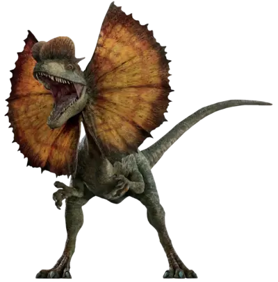 Dilophosaurus with a frill that is not true.