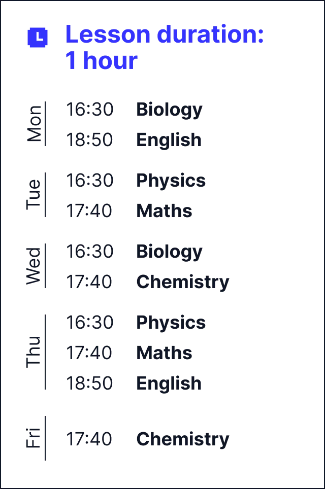 MyEdSpace Year 10 Timetable