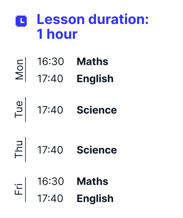 MyEdSpace Year 7 Timetable