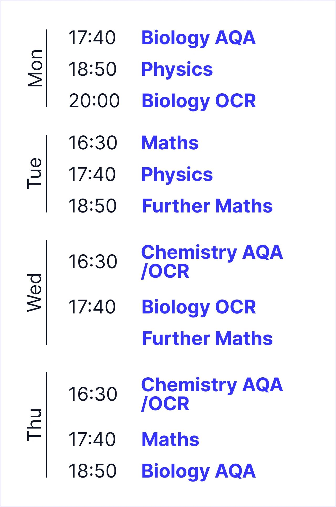 MyEdSpace Timetable