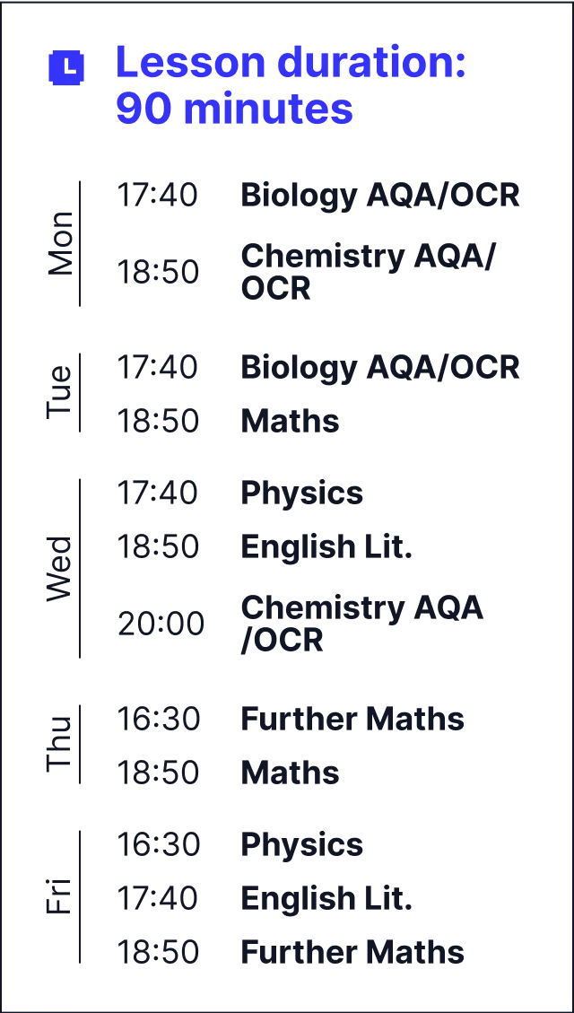 MyEdSpace Year 12 Timetable