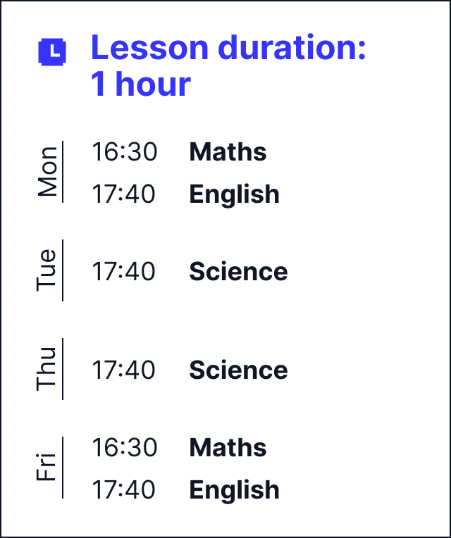 MyEdSpace Year 7 Timetable