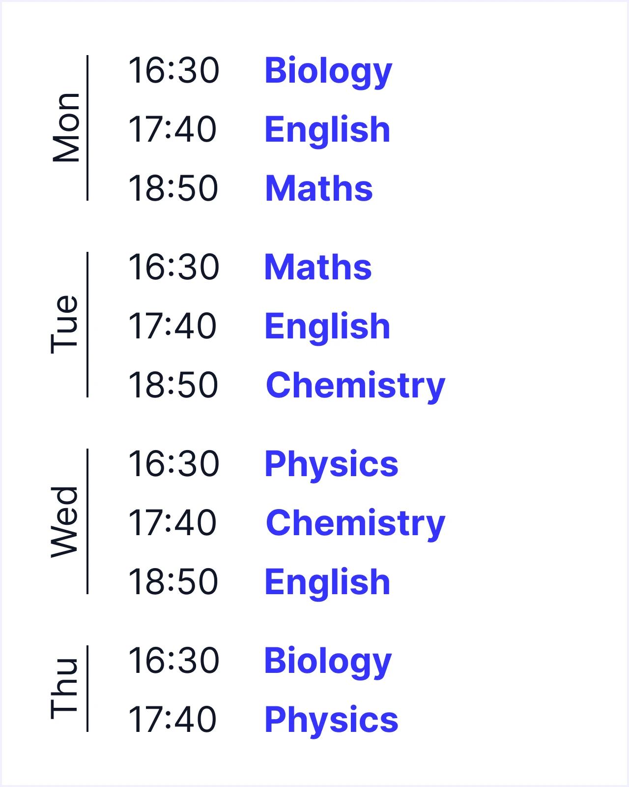MyEdSpace Timetable