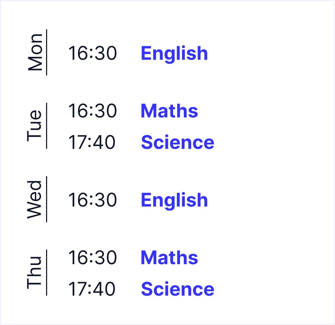 MyEdSpace Year 8 Timetable