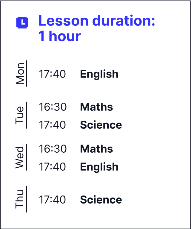 MyEdSpace Year 8 Timetable
