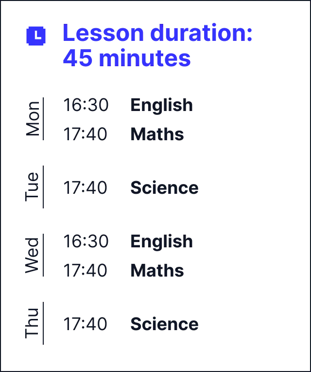 MyEdSpace Year 6 Timetable