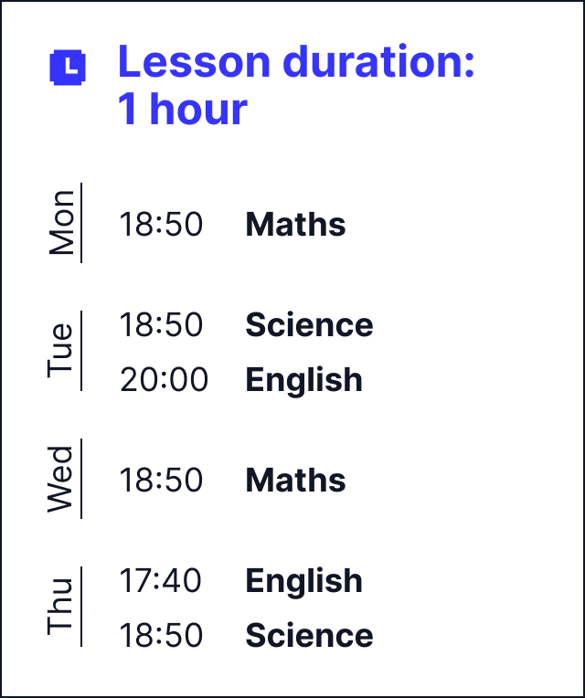 MyEdSpace Year 9 Timetable
