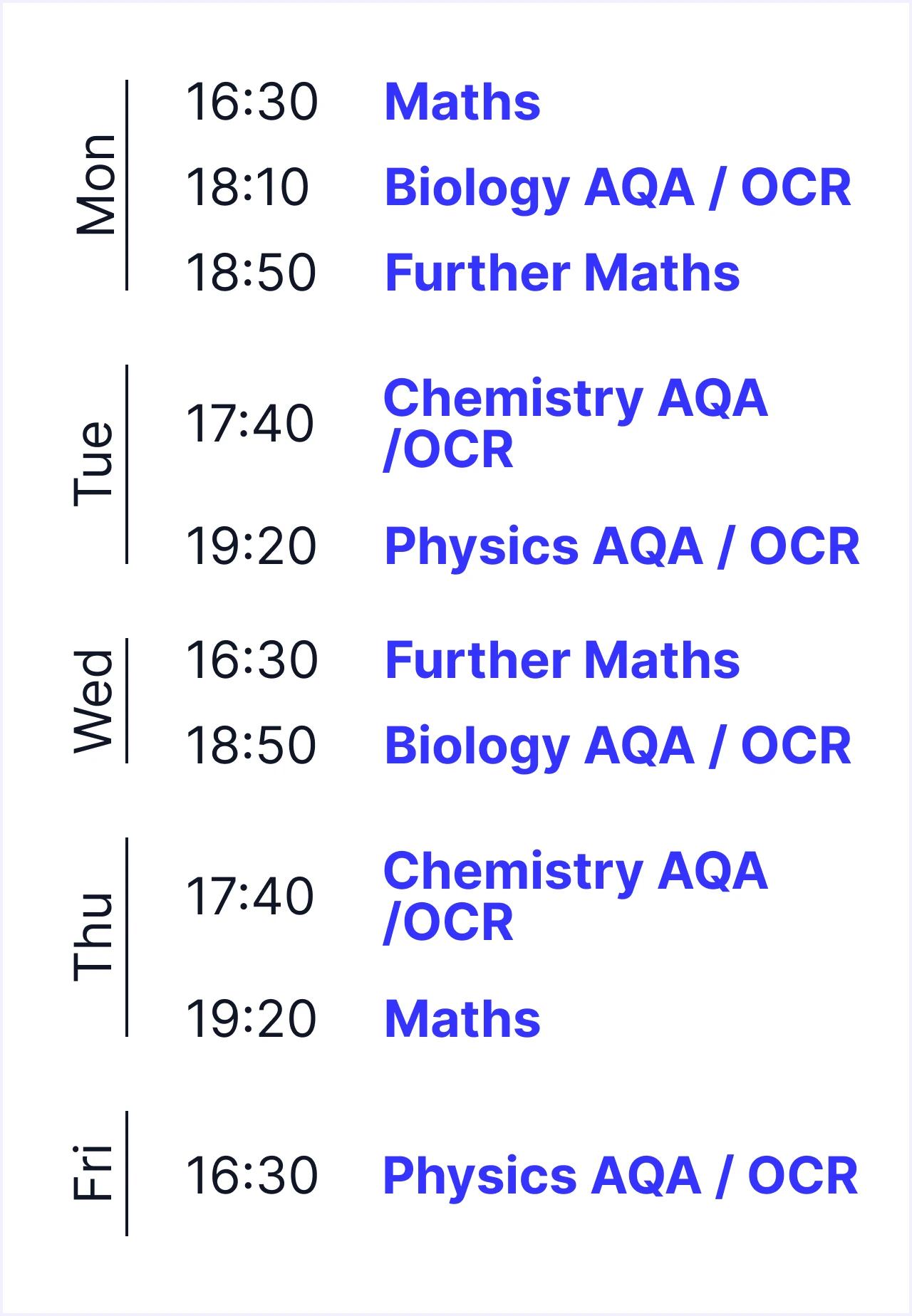 MyEdSpace Timetable