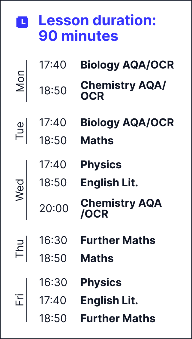 MyEdSpace Year 13 Timetable