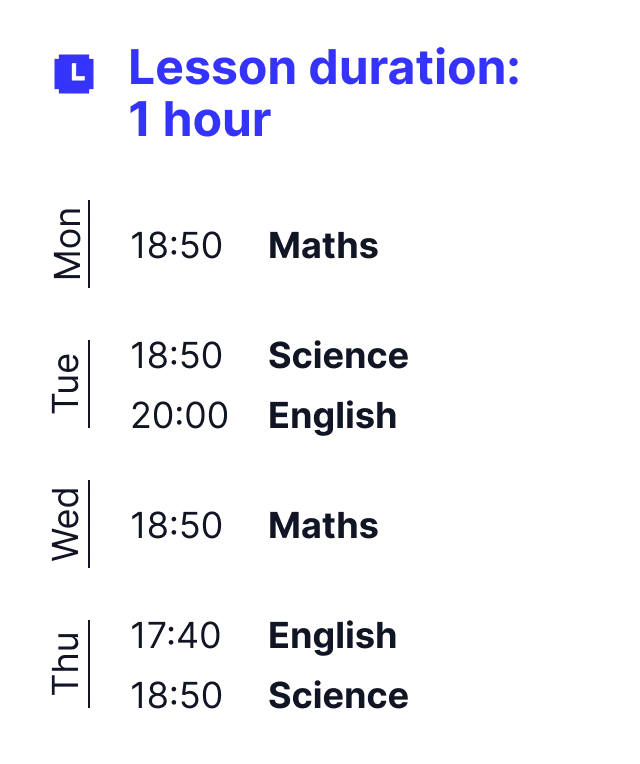 MyEdSpace Year 9 Timetable