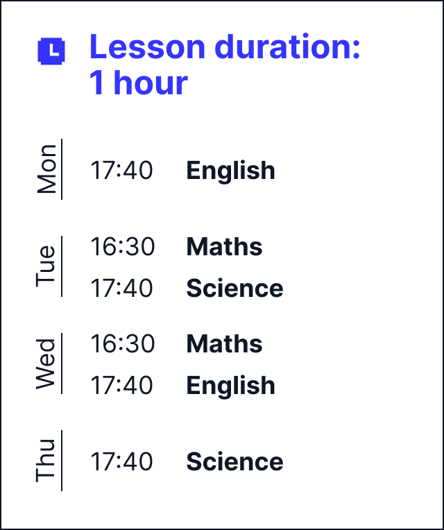 MyEdSpace Year 8 Timetable