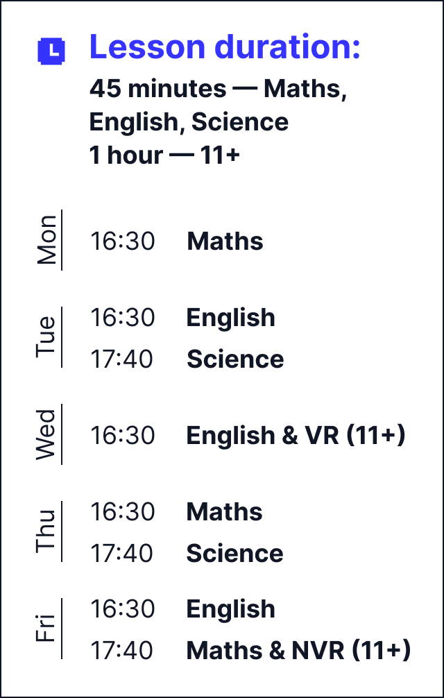 MyEdSpace Year 5 Timetable