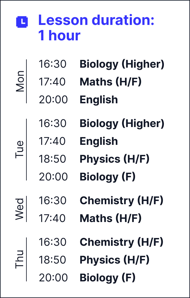 MyEdSpace Year 11 Timetable