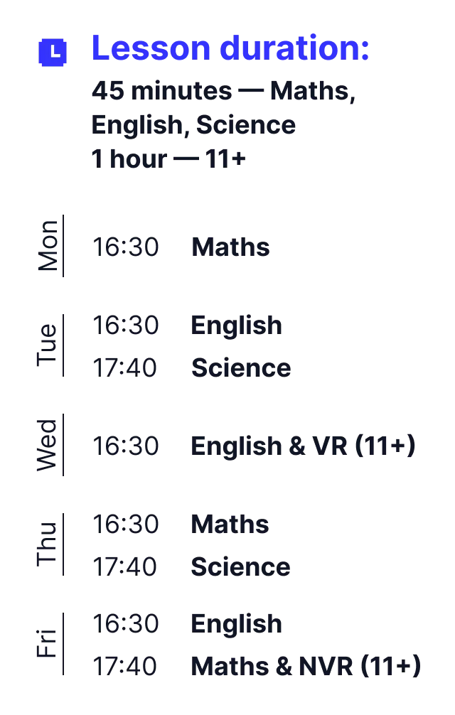 MyEdSpace Year 5 Timetable