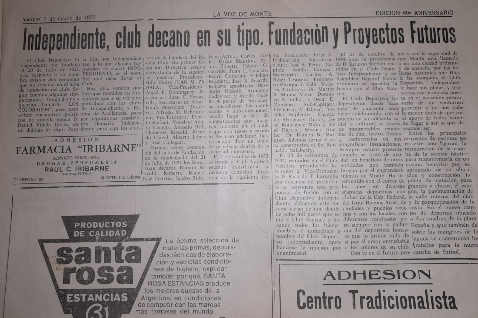 Independiente, club decano en su tipo. Fundación y proyectos futuros