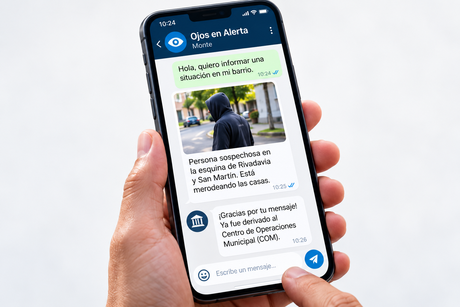 Proponen implementar en Monte el programa "Ojos en Alerta" para prevenir delitos a través de WhatsApp