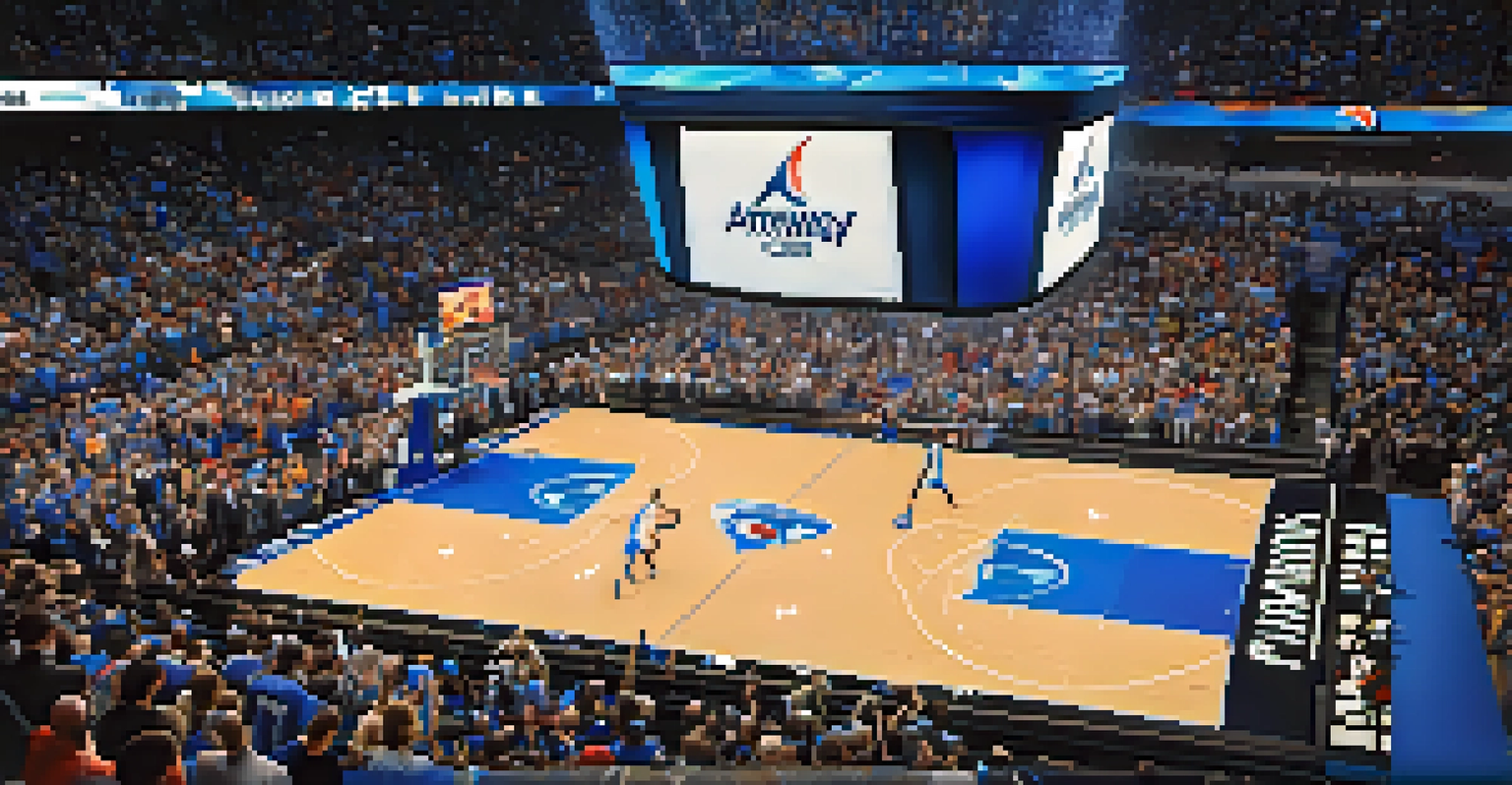 Energetic basketball game at the Amway Center, highlighting fans and players in an exciting atmosphere.