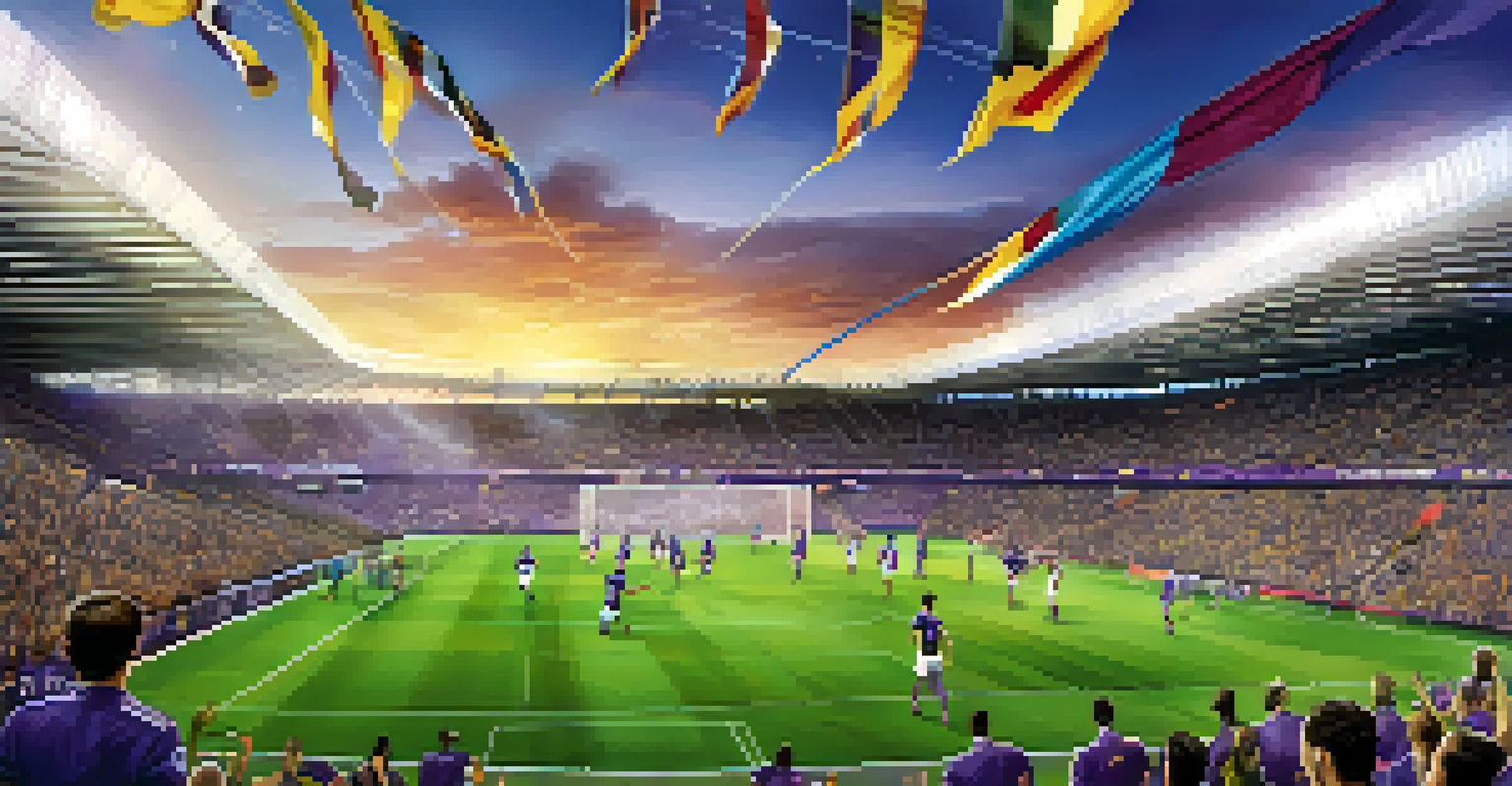 Action shot of a soccer match at Orlando City SC stadium with players competing and fans cheering in the background.