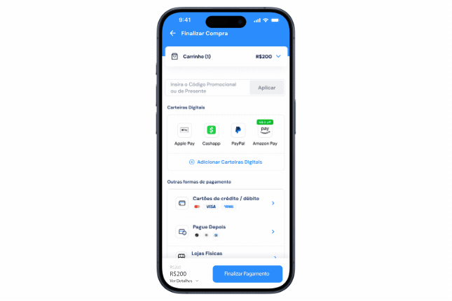 primeiro fluxo de transação de tokenização de pagamento