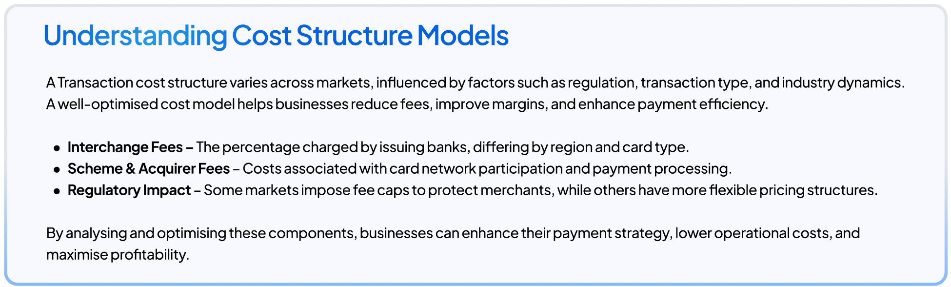 Cost Structures