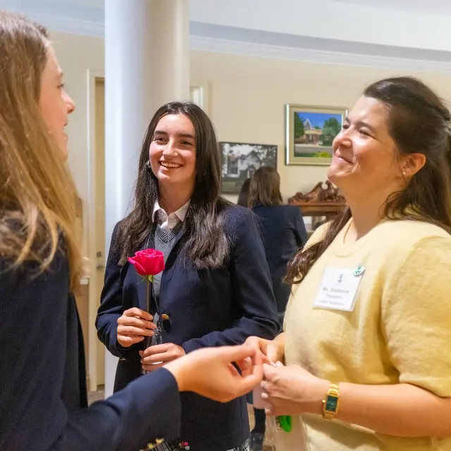 An Oakcrest teacher mentoring a student