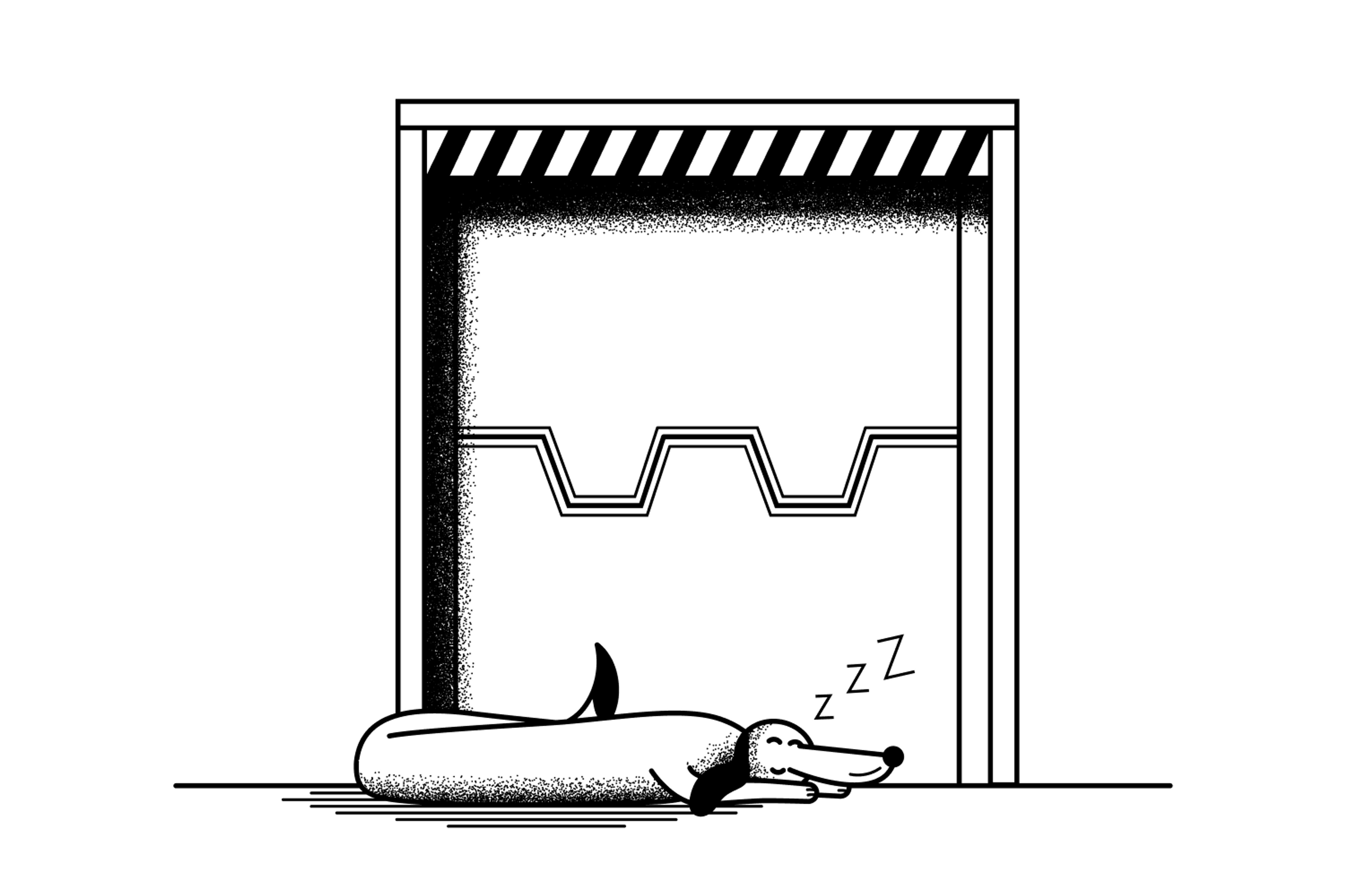 Illustrasjon: Hund som sover