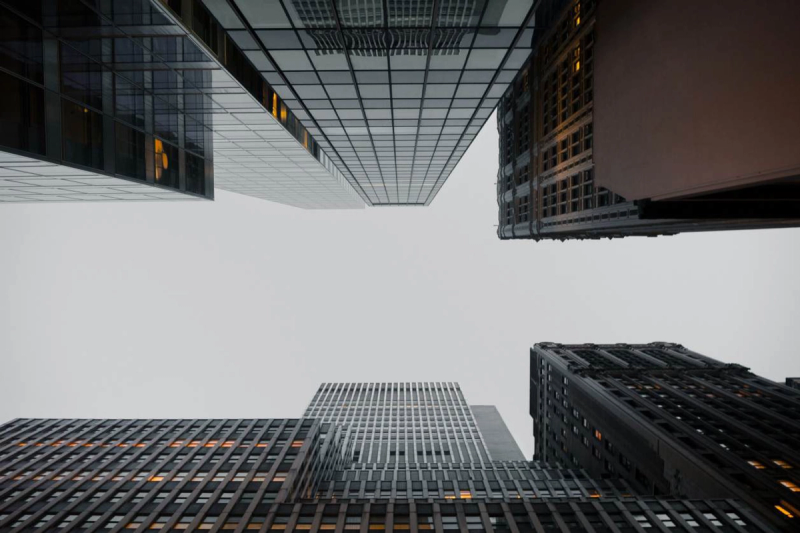 Glass office towers